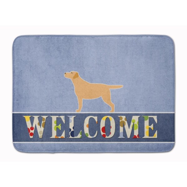 Carolines Treasures Yellow Labrador Retriever Welcome Machine Washable Memory Foam Mat BB5501RUG - main